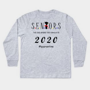 Seniors the one where they graduate 2020 Kids Long Sleeve T-Shirt